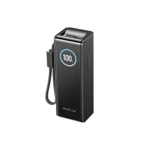 Baterie externa EcoFlow RAPID 25000 mAh, 170W, cabluri incorporate de 100W, Negru