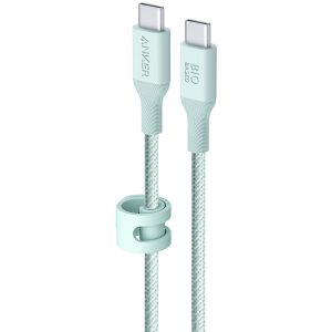 Cablu Anker 544 USB-C la USB-C, 140W, 1.8m, Bio-Nylon, Verde