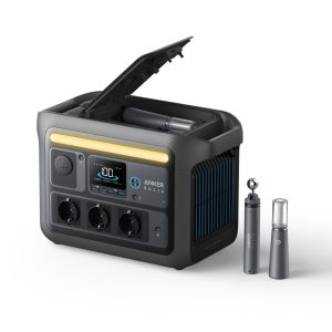 Statie de alimentare portabila Anker Solix C800X, 768Wh, LiFeP04, 1200W, 8 porturi, lumina LED, cu doua lanterne pentru camping