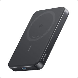 Acumulator extern magnetic wireless Anker MagGo, 10000 mAh, Ultra-Slim, Qi2 15W, Negru