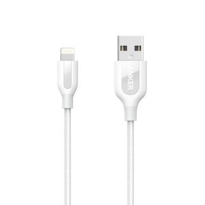 Cablu Lightning Anker Premium PowerLine+, 0.91 Metri, Alb