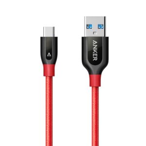 Cablu premium USB-C USB 3.0 Anker PowerLine+, 1 metru, Rosu