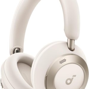 Casti Wireless Over-Ear Anker Soundcore Space One Pro, Adaptive Active Noise Cancelling, Hi-Res, 6 Microfoane, Bluetooth 5.3, Alb
