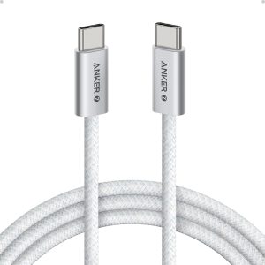 Cablu Anker Zolo USB-C la USB-C, 240W, braided, 1m, Alb