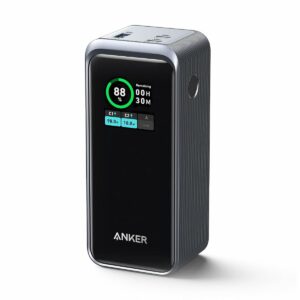 Acumulator extern Anker Prime, 20.000 mAh, 200W, Smart Digital Display, 2x USB-C, 1x USB-A, Negru