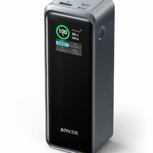 Acumulator extern Anker Prime, 27.650 mAh, 250W, Smart Digital Display, 2x USB-C, 1x USB-A, Negru