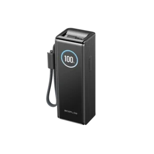 Baterie externa EcoFlow RAPID 25000 mAh, 170W, cabluri incorporate de 100W, Negru
