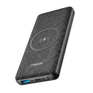 Baterie externa hybrid Anker PowerCore Sense III 10.000 mAh, incarcare wireless, 10W, 1x USB-C, 18W, 1x USB-A, Quick Charge, Negru