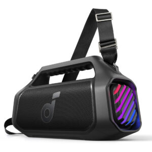 Boxa portabila Anker Soundcore Boom 2 Plus, 140W, BassUp 2.0, IPX7, Lumini RGB, Baterie externa, Bluetooth 6.0, Auracast™, Negru
