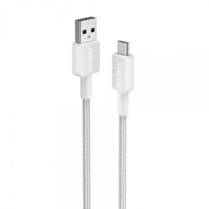Cablu Anker 322 USB-A la USB-C, 0.91m, Alb