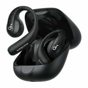 Casti True Wireless Anker SoundCore AeroFit Pro, IPX5, Autonomie 46H, LDAC, Bluetooth 5.3, Negru