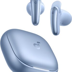 Casti True Wireless Anker Soundcore Liberty Buds, Semi in-Ear, ANC, Autonomie 30 de ore, Bluetooth 6.1, Albastru