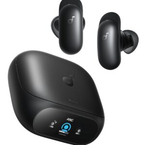 Casti wireless Soundcore Liberty 5 Pro, Anker Thus™ AI Chip, Calitatea apelurilor certificată de Guinness World Records, Active Noise Cancelling, Bluetooth 6.1, IP55, Autonomie 28 ore, Negru