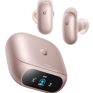 Casti wireless Soundcore Liberty 5 Pro, Anker Thus™ AI Chip, Calitatea apelurilor certificată de Guinness World Records, Active Noise Cancelling, Bluetooth 6.1, IP55, Autonomie 28 ore, Roz