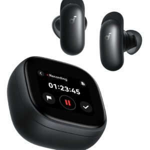 Casti wireless Soundcore Liberty 5 Pro Max, Anker Thus™ AI Chip, Calitatea apelurilor certificată de Guinness World Records, Active Noise Cancelling, AI Note-Taker, Bluetooth 6.1, IP55, Autonomie 28 ore, Negru