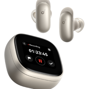 Casti wireless Soundcore Liberty 5 Pro Max, Anker Thus™ AI Chip, Calitatea apelurilor certificată de Guinness World Records, Active Noise Cancelling, AI Note-Taker, Bluetooth 6.1, IP55, Autonomie 28 ore, Auriu