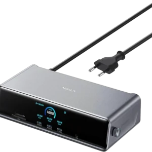 Docking Station Anker Prime 14-in-1, Triple Display, 8K DisplayLink, compatibil cu Windows MacOS, Gri