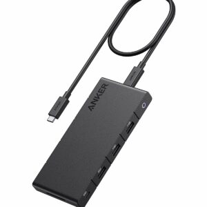 Hub Anker 364 10-in-1, 100W Power Delivery, USB-C  Dual 4K HDMI, 1 Gbps Ethernet, 4x USB-A, port card SD, Negru