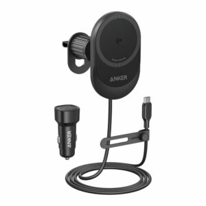 Incarcator auto wireless magnetic Anker MagGo Qi 2.0, 15W, Negru