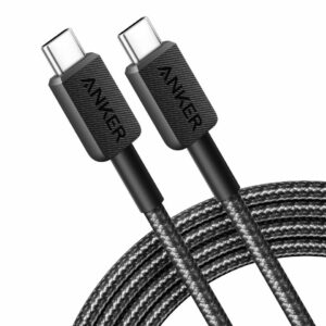 Cablu Anker 322 USB-C la USB-C, 60W, 1.8 metri, Negru