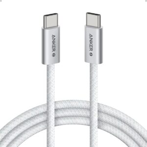 Cablu Anker Zolo USB-C la USB-C, 240W, braided, 1m, Alb