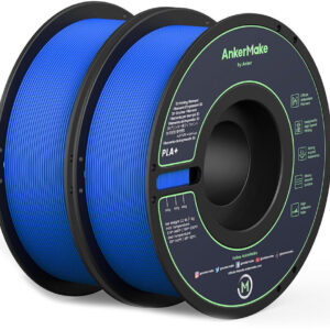 Set de 2x Filament AnkerMake PLA+ pentru imprimanta AnkerMake 3D, 2 kg, proiectat pentru imprimare de mare viteza, Albastru