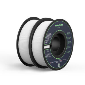 Set de 2x Filament AnkerMake PLA+ pentru imprimanta AnkerMake 3D, 2 kg, proiectat pentru imprimare de mare viteza, Alb